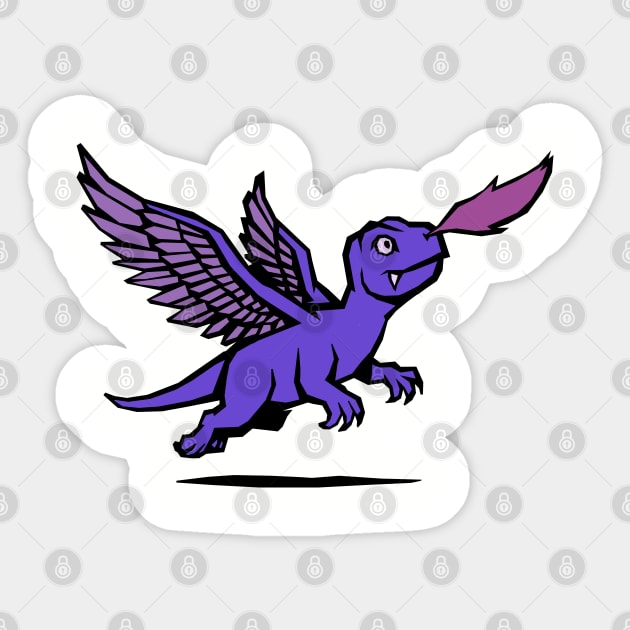 Young Dragon's Brave Attempt at Flight Sticker by Cem Kızıltuğ